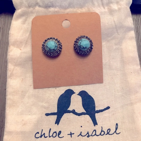 Chloe + Isabel Jewelry - Chloe and Isabel Retro Pave Stud Earrings in Turquoise